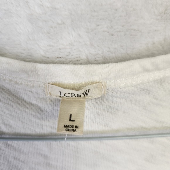 J Crew Ivory Scalloped Lace Tiered Tank Top Women's Size L - Picture 3 of 7